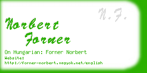 norbert forner business card